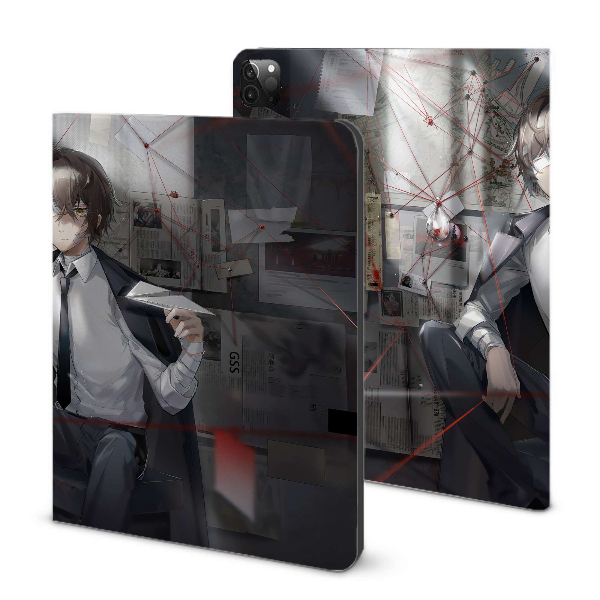 （画像用） 文豪ストレイドッグス Bungo Stray Dogs IPadケース ペンホルダー付き ブックスタイルデザイン